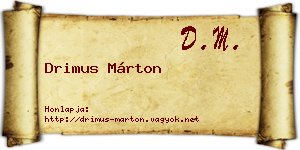 Drimus Márton névjegykártya